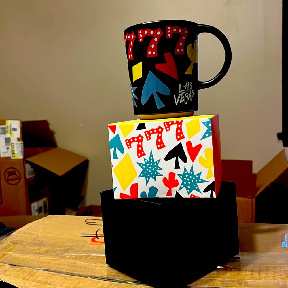 Starbucks Las Vegas Lucky 7 Black Mug 12Oz